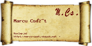 Marcu Csát névjegykártya